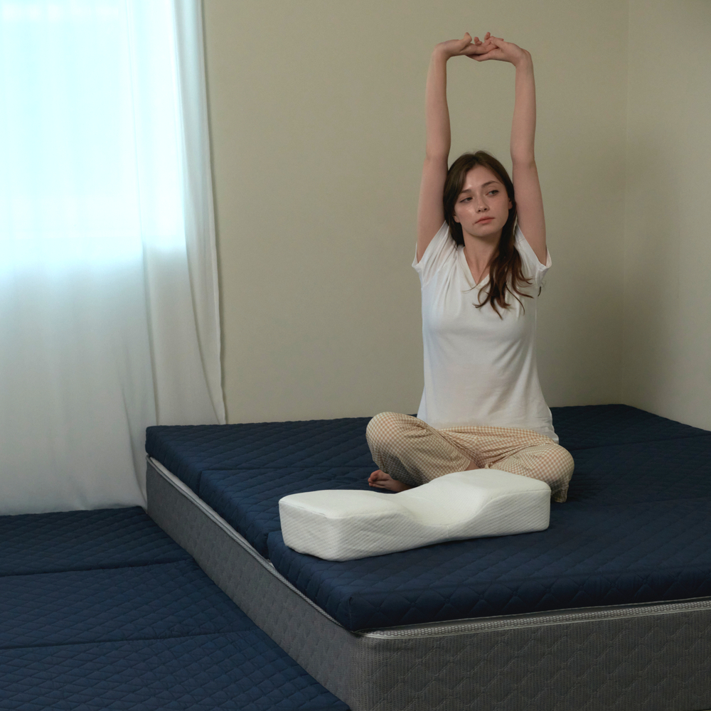 퓨어셀 3단 접이식 메모리폼 토퍼 거실 바닥 돌침대 흙침대 MS 멀티싱글 매트릭스 7cm