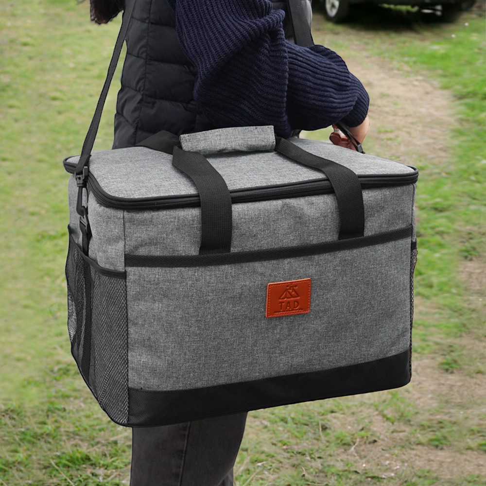TAD 넓은 보냉백 방수 보냉가방 쿨러백 32L, 그레이