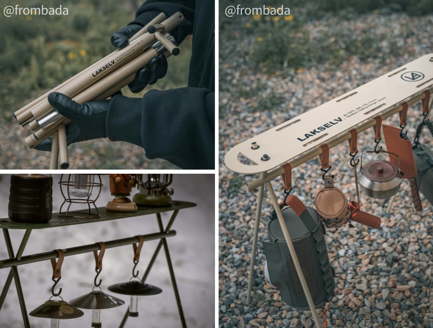 락셀 인디언행어 캠핑행어 상판 메쉬망 고리 가방 풀세트