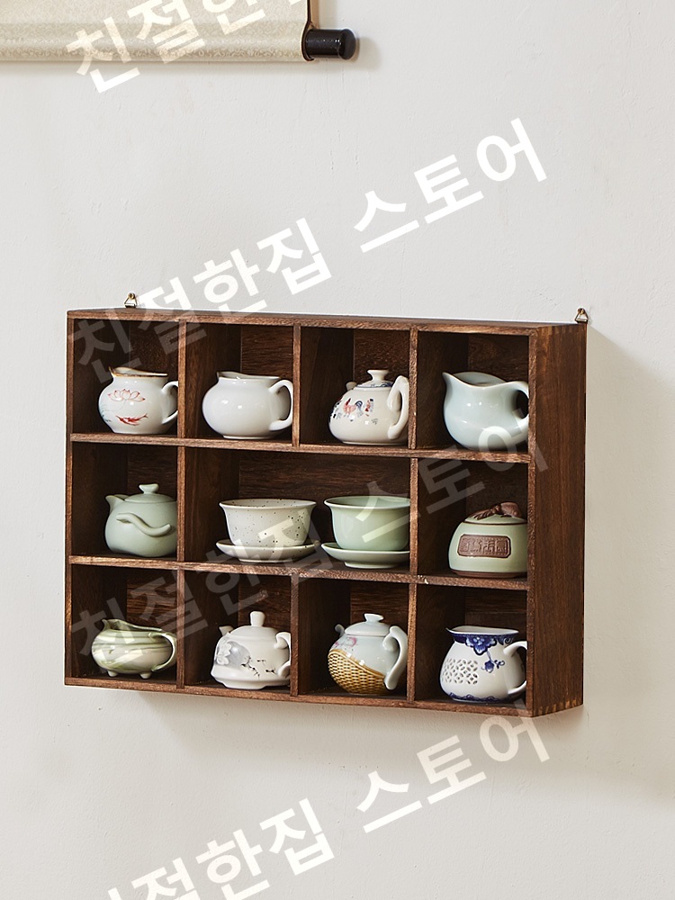 컵보드 다기장 다완장 커피장 앤틱 가구 주방 원목 진열장 - 상세 이미지 4