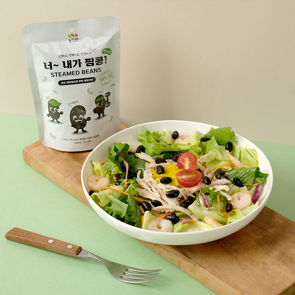 농가애 너내가찜콩 65g 콩간식 찜콩 검정콩 서리태 국산 검은콩 65g, 30개 - 상세 이미지 5