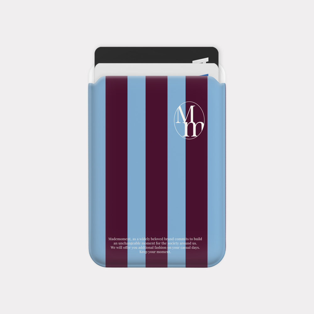 [mm] stripe pattern 맥세이프 카드 슬롯 지갑 포켓 케이스 violet grape