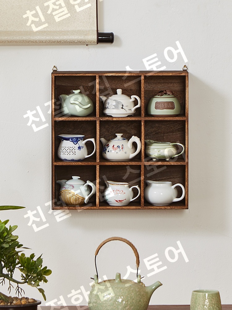 컵보드 다기장 다완장 커피장 앤틱 가구 주방 원목 진열장 - 상세 이미지 3