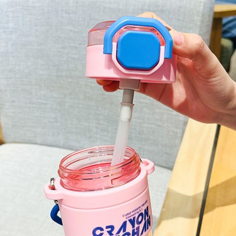 짱구 빨대 물통 물병 650ml 캐릭터물병 크로스 이미지 7