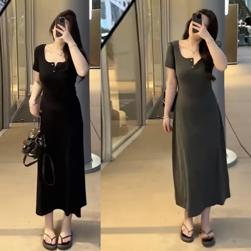 여름 슬림핏 셔츠 원피스 빅사이즈 스퀘어넥