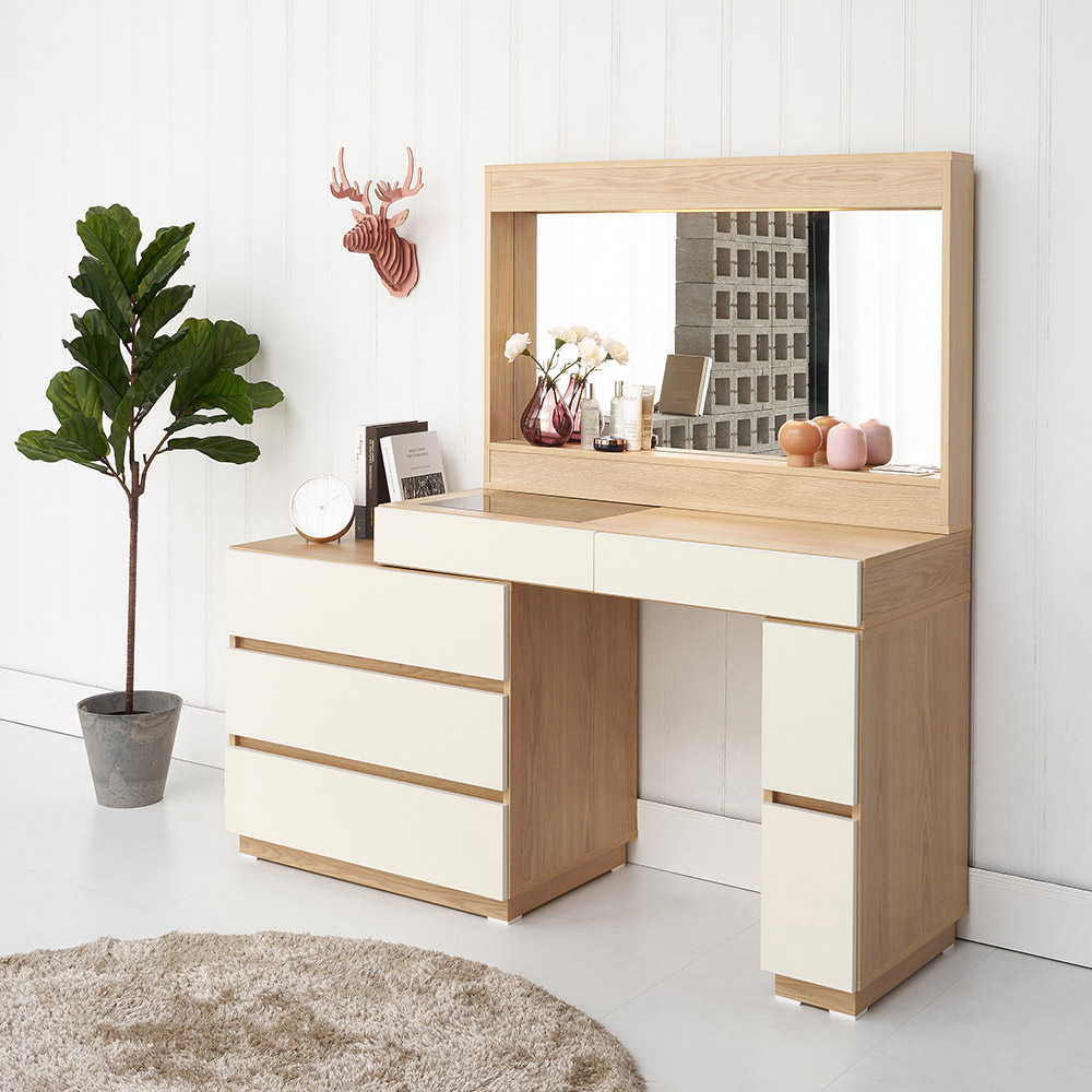 동서가구 아이즈 800 화장대+조명거울 DF915007