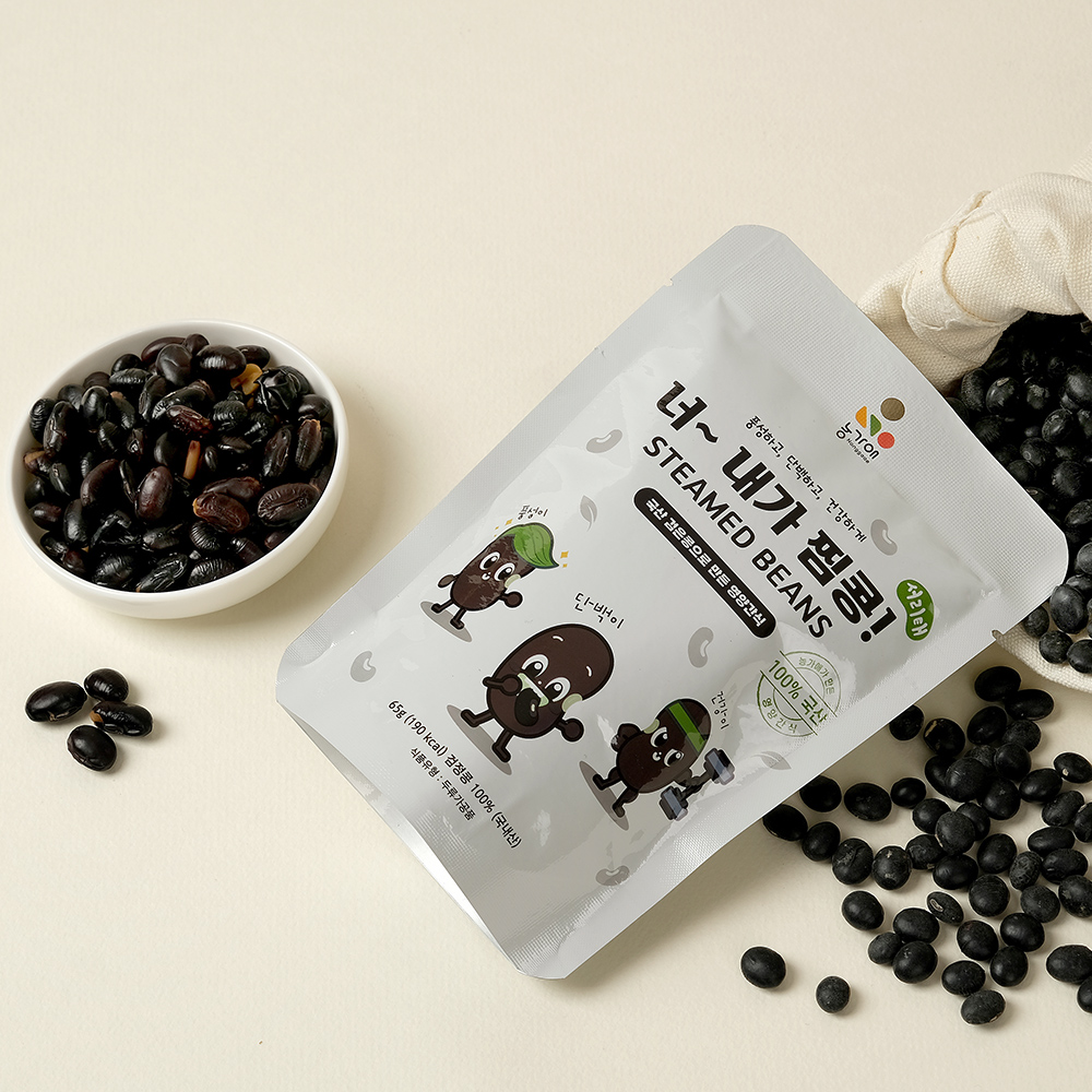 농가애 너내가찜콩 65g 콩간식 찜콩 검정콩 서리태 국산 검은콩 65g, 30개 - 상세 이미지 3
