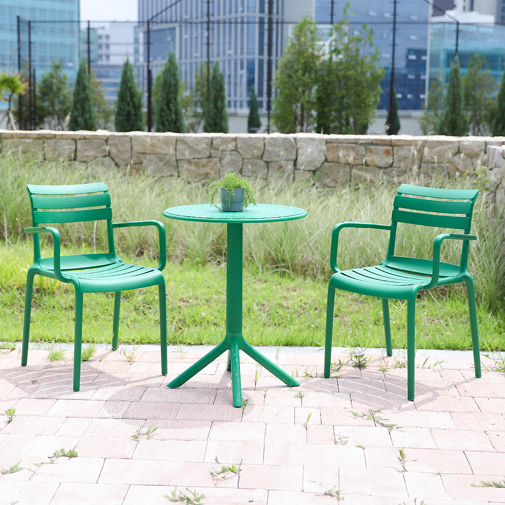 (2인세트)오로라 암체어 야외테이블 카페 테라스 정원 플라스틱 야외의자