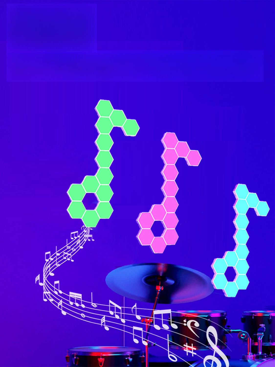 RGB 육각 LED 램프 인테리어 조명 - 상세 이미지 2