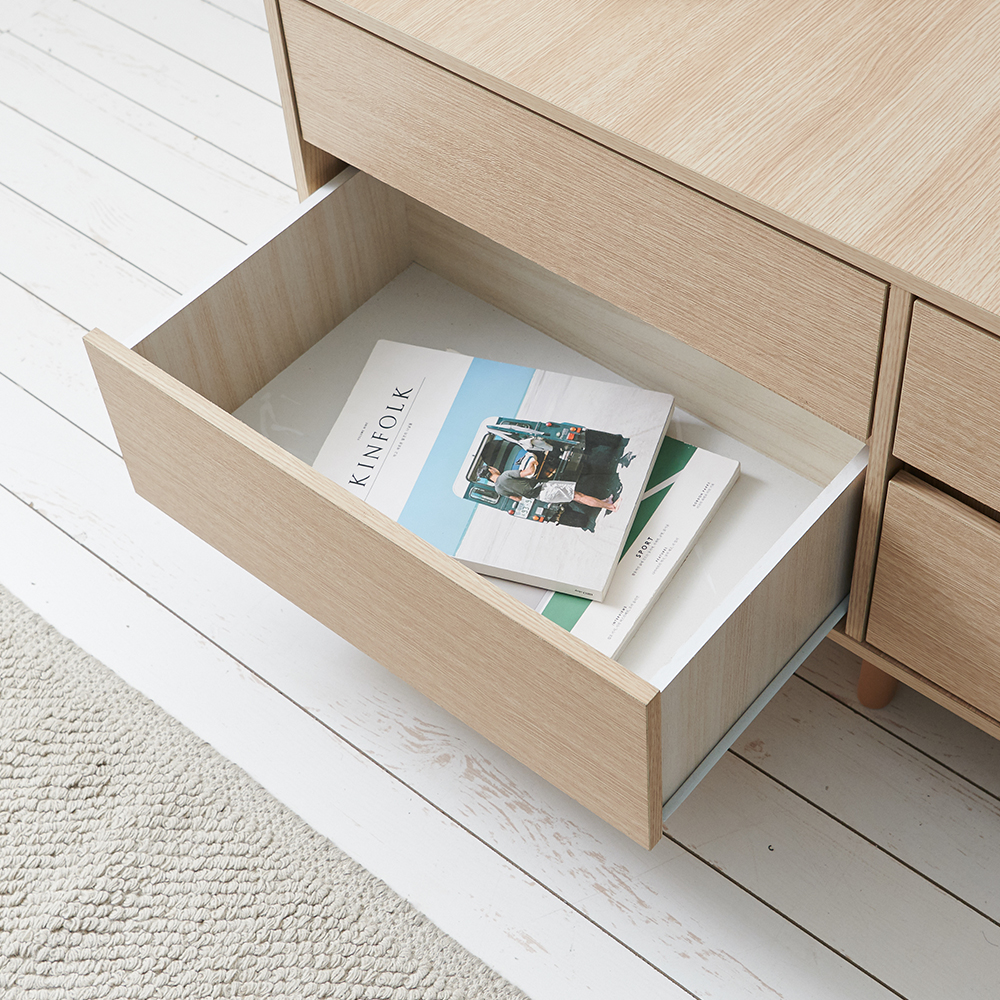 장인가구 헤렌 높은 TV 다이 수납 거실장 1500 6서랍