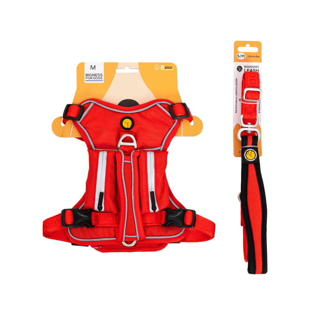 강아지 하네스 앞섬방지 가슴줄 대형견 하네스 H형 빅네스