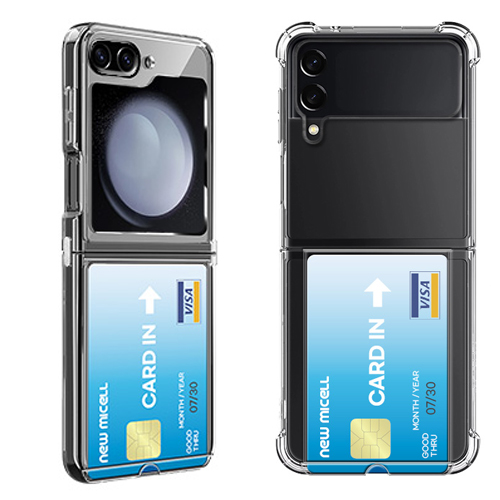 카드 수납 갤럭시Z플립 투명 케이스 - 상품 이미지