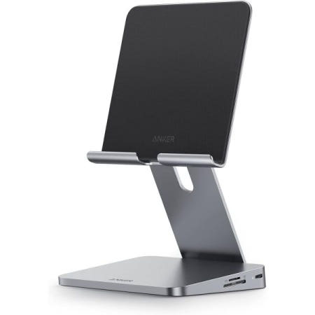 Anker [해외]아이패드 iPad용 Anker C타입 허브 551 8in1 폴더블 태블릿 스탠드 iPad 프로 독 4K HDMI USBA 데이터 포트 2개 5세대 에어 미니 6세대 이상용