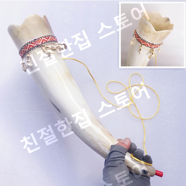 쇼파르 뿔나팔 양각나팔 수작업 혼 뿔피리 뿔 - 상세 이미지 3