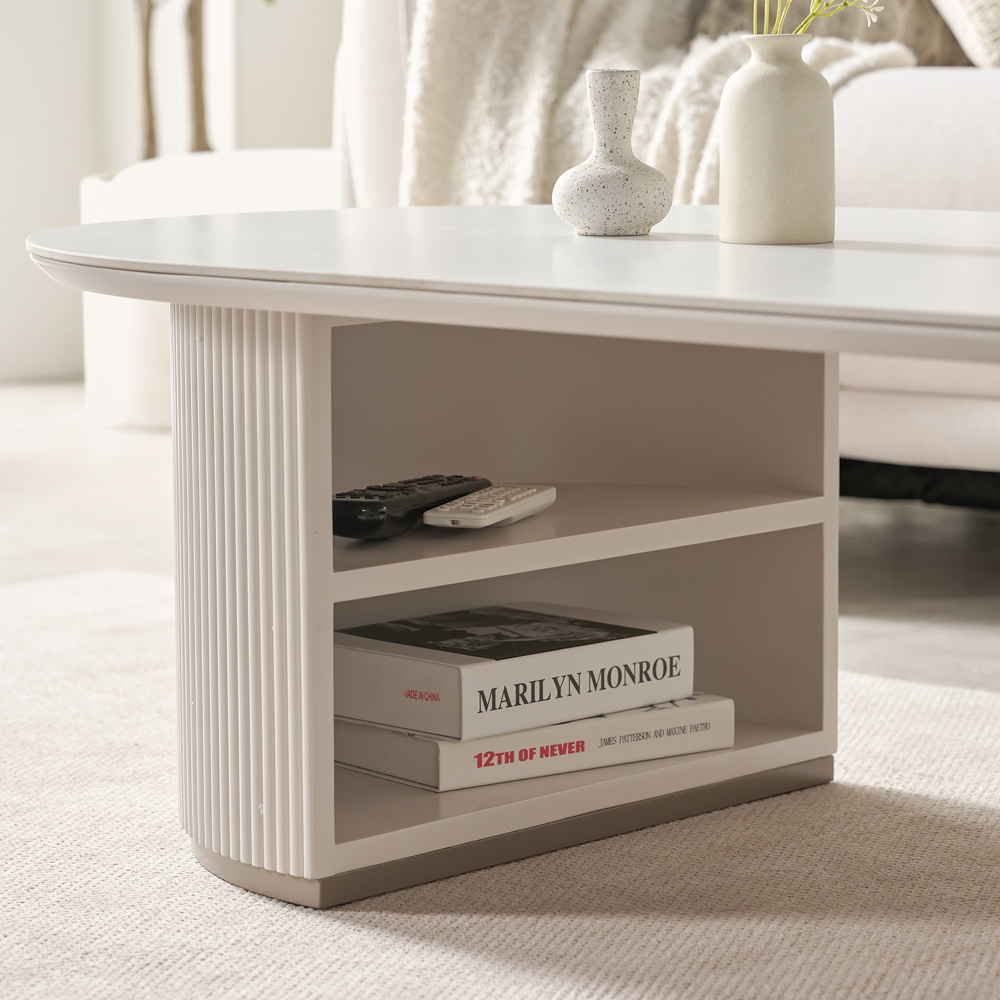 거실테이블 쇼파테이블 세라믹 템바보드 수납형 거실탁자 화이트