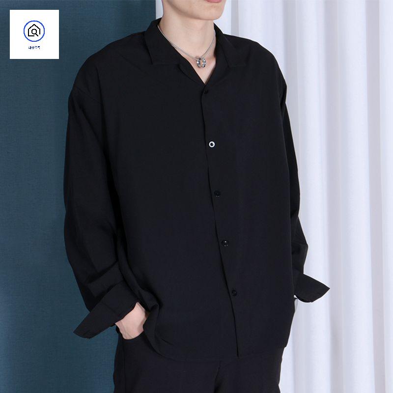 상의 블라우스 쉬폰 남성 단정한 베이직 이너 긴팔 - 상품 이미지