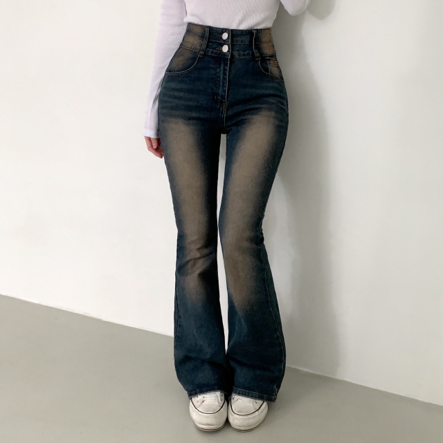 [숏,기본,롱/골반뽕/💗제작특가] 뉴플앤 골반볼륨 캣브러쉬 워싱 투버튼 스판 청바지 하이웨스트 데님 부츠컷 팬츠 상세 이미지 29