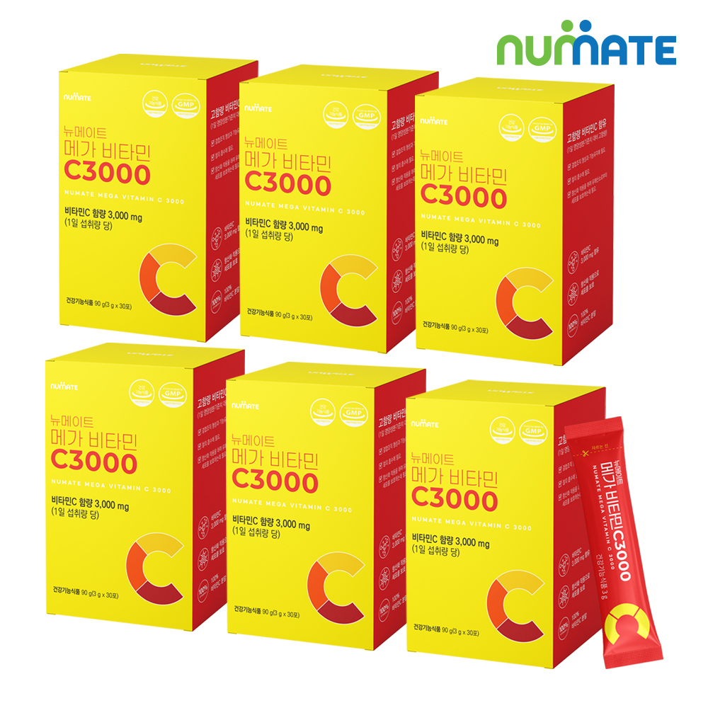 뉴메이트 메가 비타민C 3000 30포, 6개
