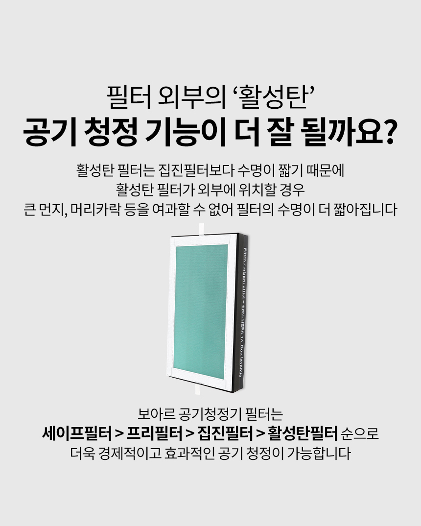 보아르 그린에어 소형 미니 공기 청정기 살균기 원룸 펫 강아지 고양이 털 제거 전용필터 상세 이미지 15