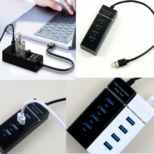 USB 멀티 허브 확장 포트 4구 2.0 3.0 콘센트형 컴퓨터 노트북 연결 - 상품 이미지