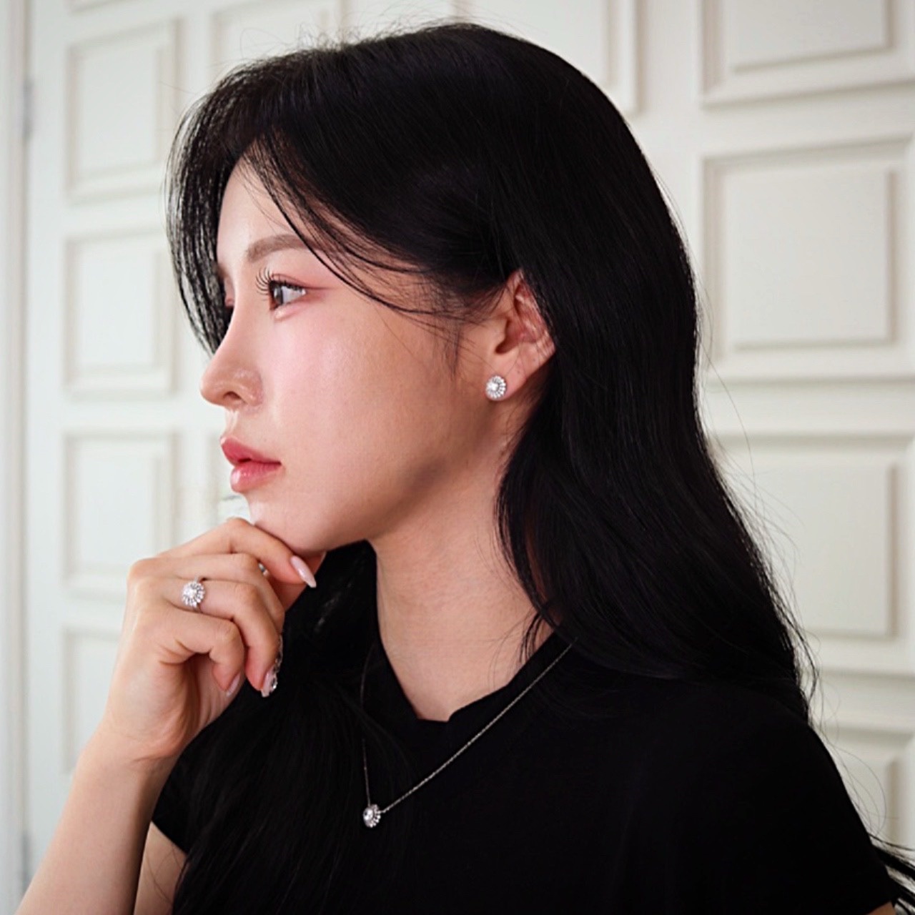 5부 다이아 목걸이 천연 우신 VVS1 메종 프로포즈 결혼 기념일 선물 여자 웨딩 - 상세 이미지 5