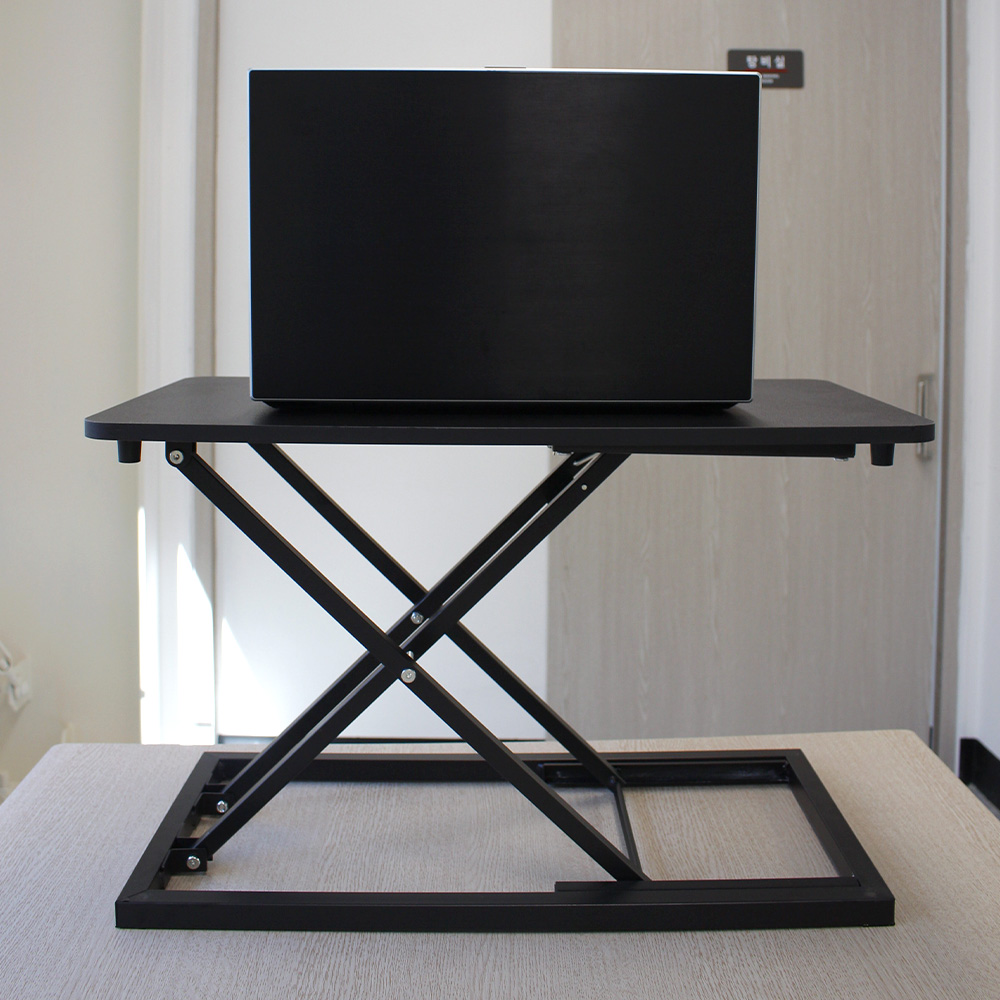 높이조절 스탠딩 책상 모션 데스크 테이블 수동 600x340mm, 블랙