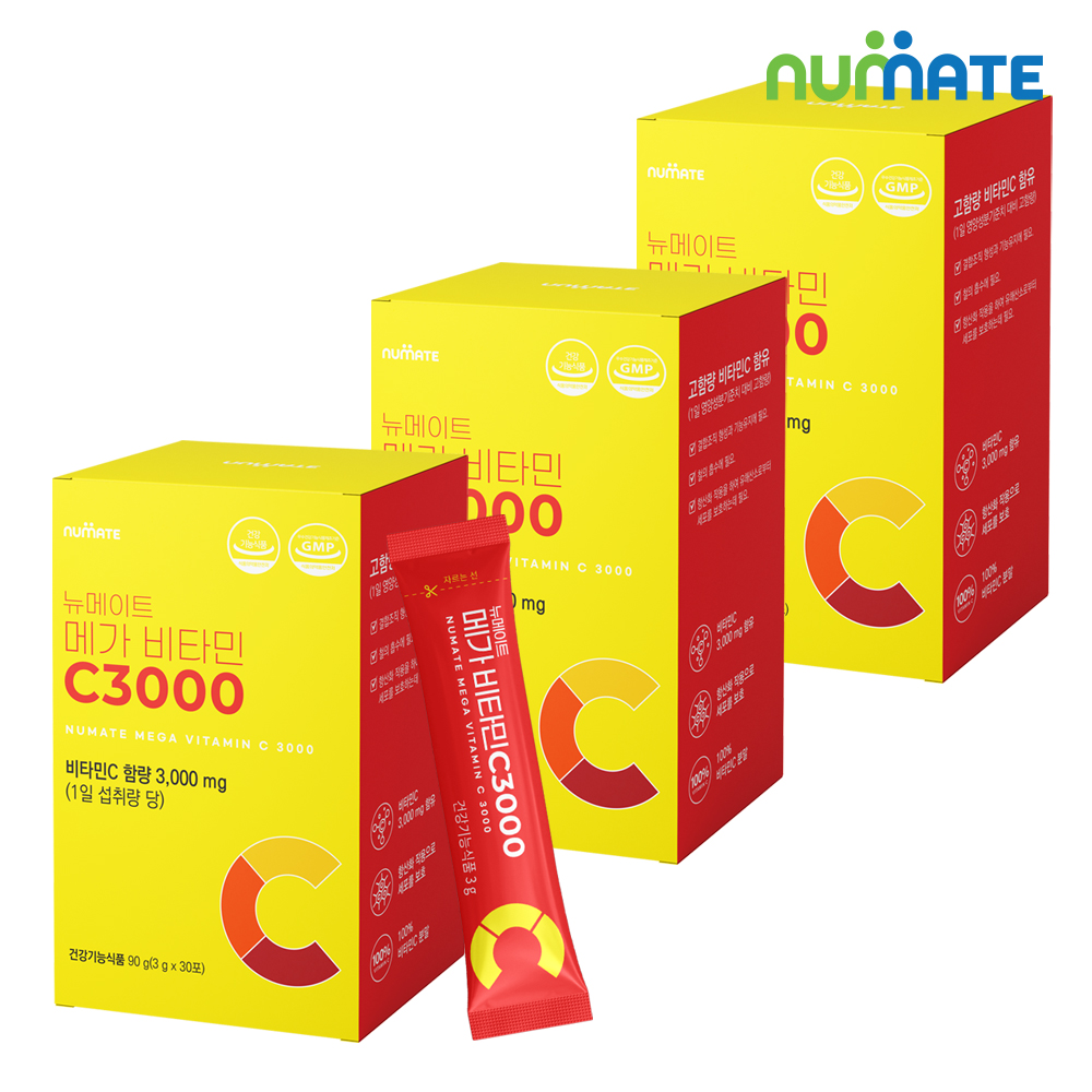 뉴메이트 메가 비타민C 3000 30포, 3개