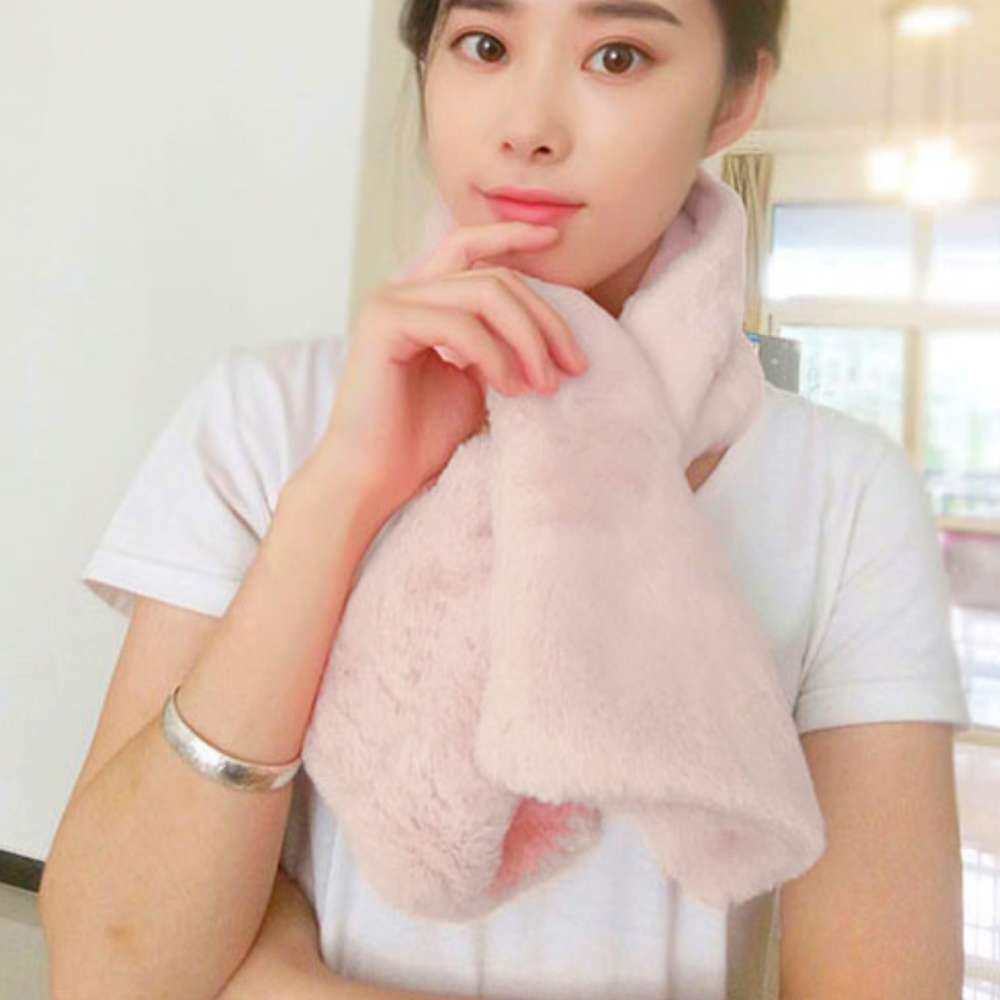 겨울템니팅넥워머 부드러운폴리퍼목도리 끼우는아크릴털목도리 4색 - 상품 이미지