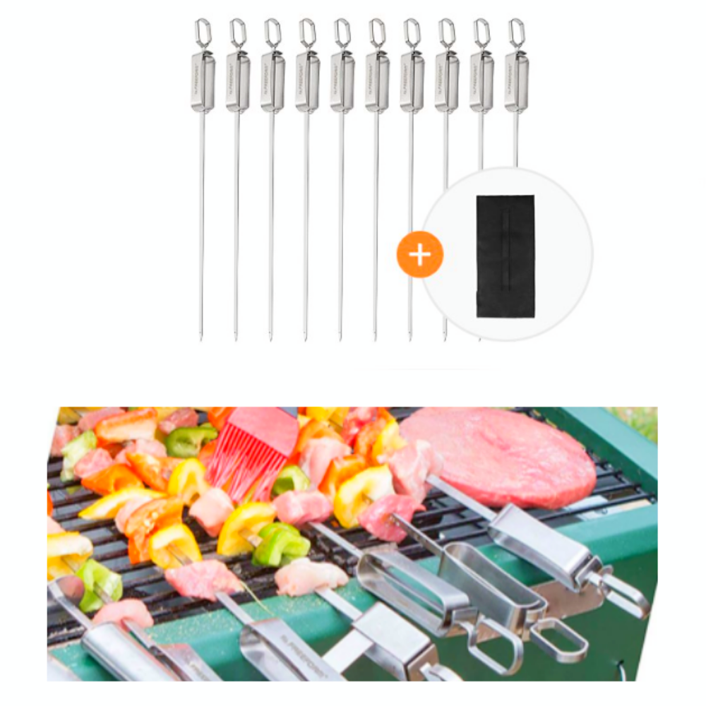 스테인리스 바베큐꼬치10개입 가방포함 BBQ캠핑여행 펜션풀빌라