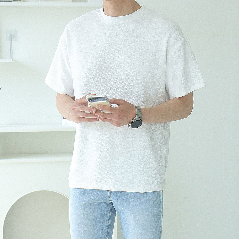 남자반팔티 구김없는 빅사이즈 엠보 여름 반팔티