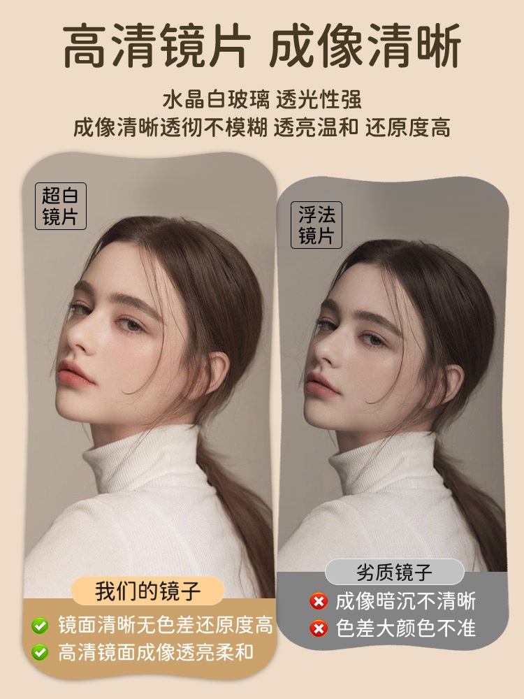 가정용 벽걸이 거울 전신 거울 화장 바디 피팅 플로어 미러 장식 특수 우드 원목 - 상세 이미지 3