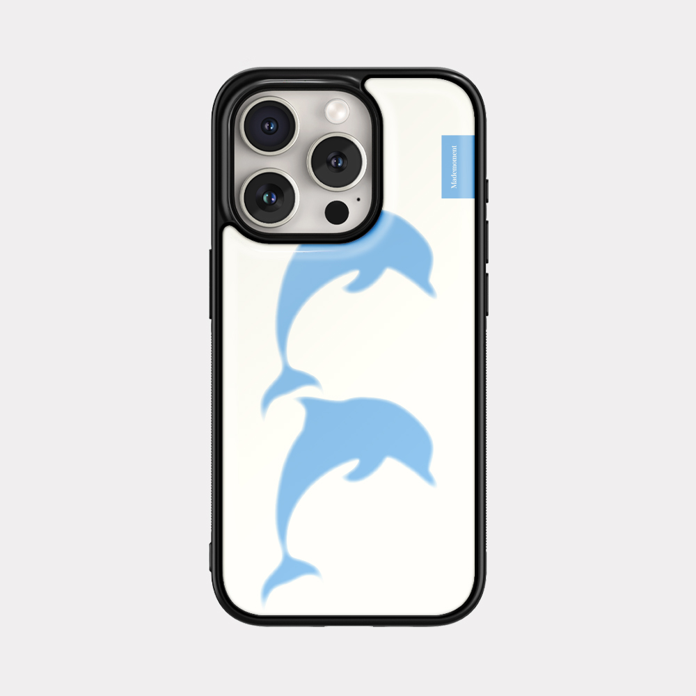 happy dolphin 아이폰 15pro 에폭시 범퍼 케이스 white - 상품 이미지