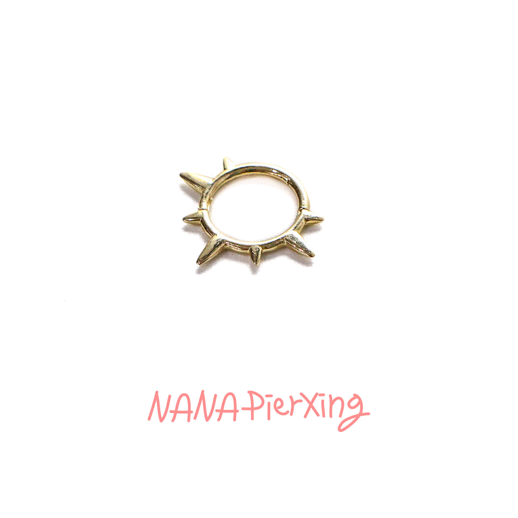14K GOLD 스파이크 원터치 시그먼트 링피어싱 : 나나피어싱