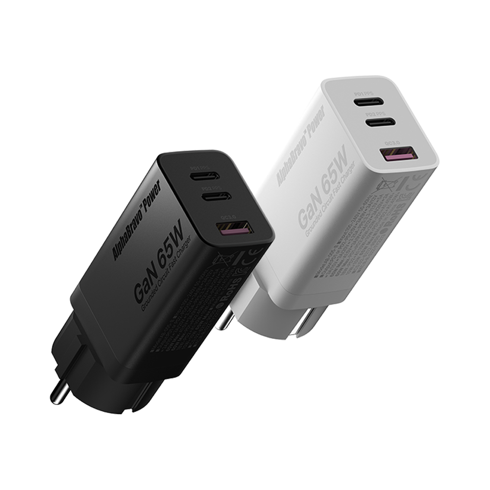 알파브라보 GaN 65W 고속충전기 PD C타입+퀄컴 4.0 100W C to C 케이블 1m 2개 - 상세 이미지 3