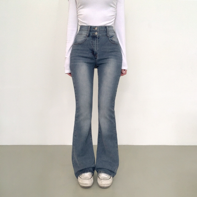 [숏,기본,롱/골반뽕/💗제작특가] 뉴플앤 골반볼륨 캣브러쉬 워싱 투버튼 스판 청바지 하이웨스트 데님 부츠컷 팬츠 상세 이미지 76