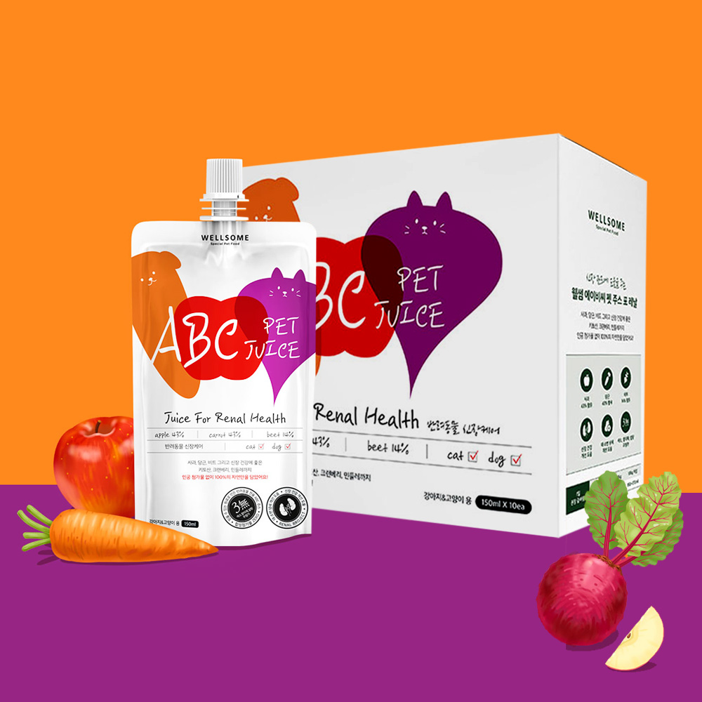 웰썸 강아지주스 강아지음료 음수량 증진 ABC주스, 150ml, 10개