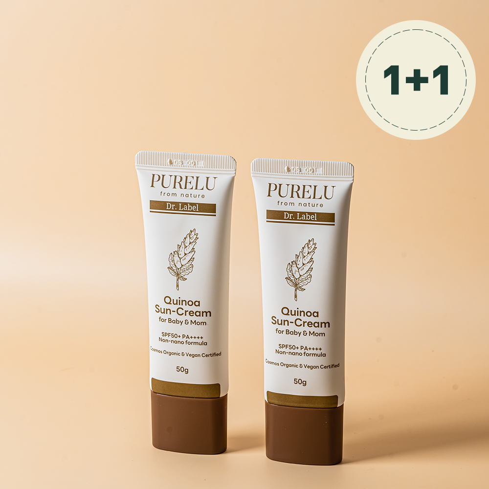 퓨어루 퀴노아 아기 선크림 무기자차 유기농 유아 키즈 워터프루프 썬크림 50ml, 2개
