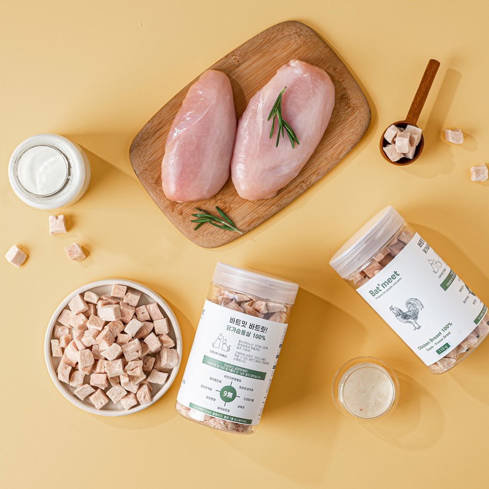 바트밋 고양이 트릿 치킨 닭 동결건조 간식 닭가슴살, 100g, 4개 - 상세 이미지 5