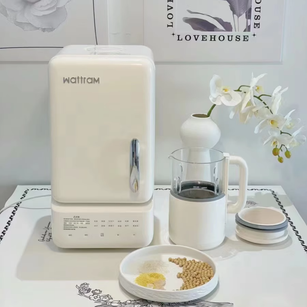 저소음 두유 제조기 대용량 가정용 죽 이유식 만드는 기계 1200ml wattram