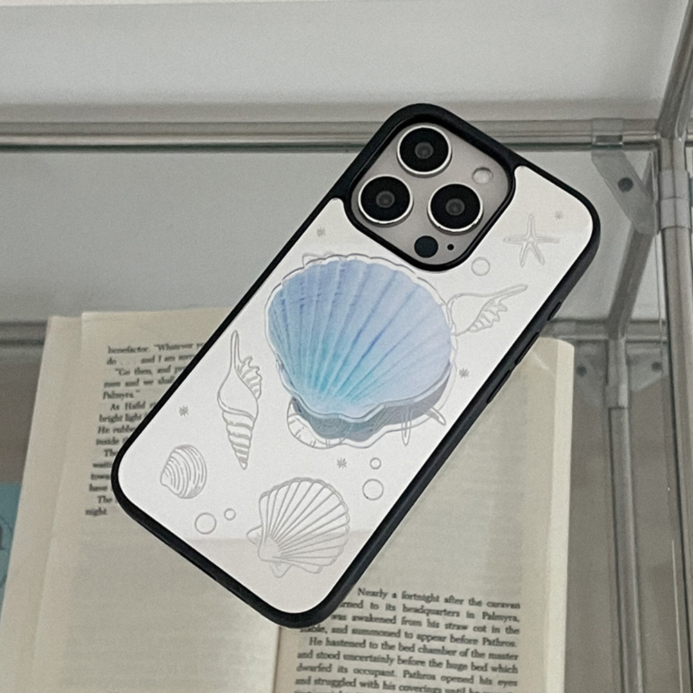 drawing shells 아이폰 15pro 미러 범퍼 케이스 white - 상세 이미지 4