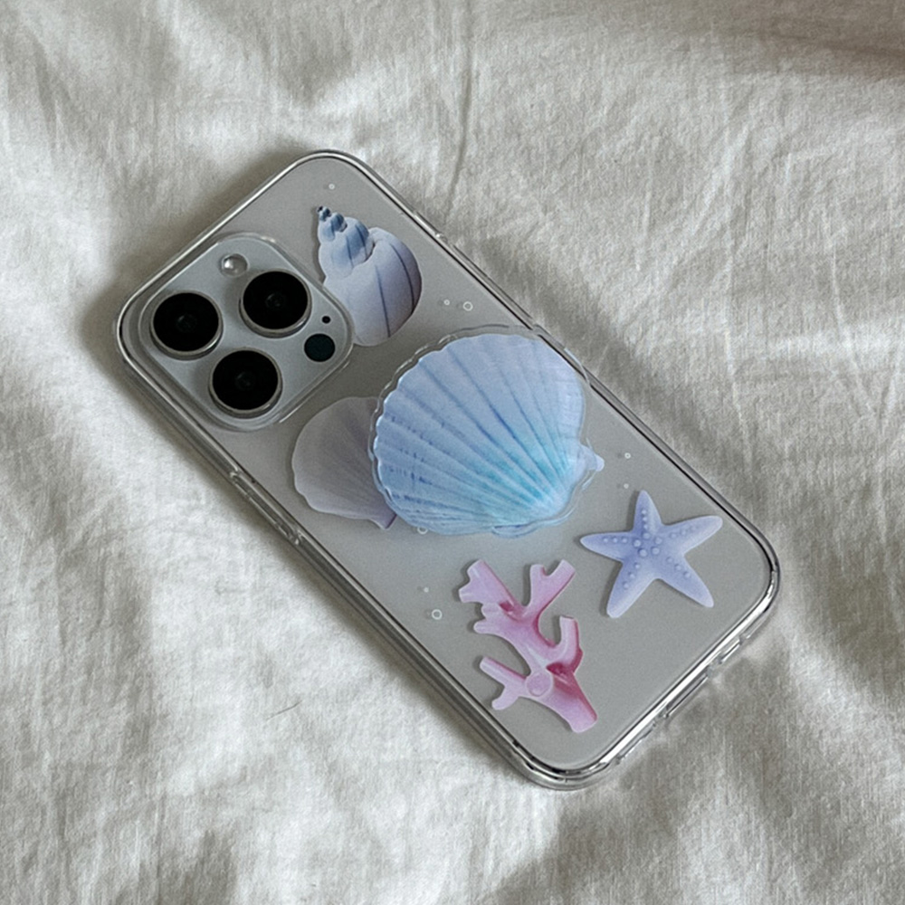 shells of beach 아이폰 15pro 케이스 클리어 투명 젤리 - 상세 이미지 5