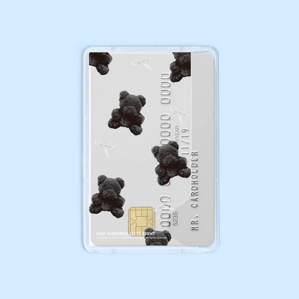 맥세이프 카드지갑 아이폰 투명 베이직 러블리 블랙베어