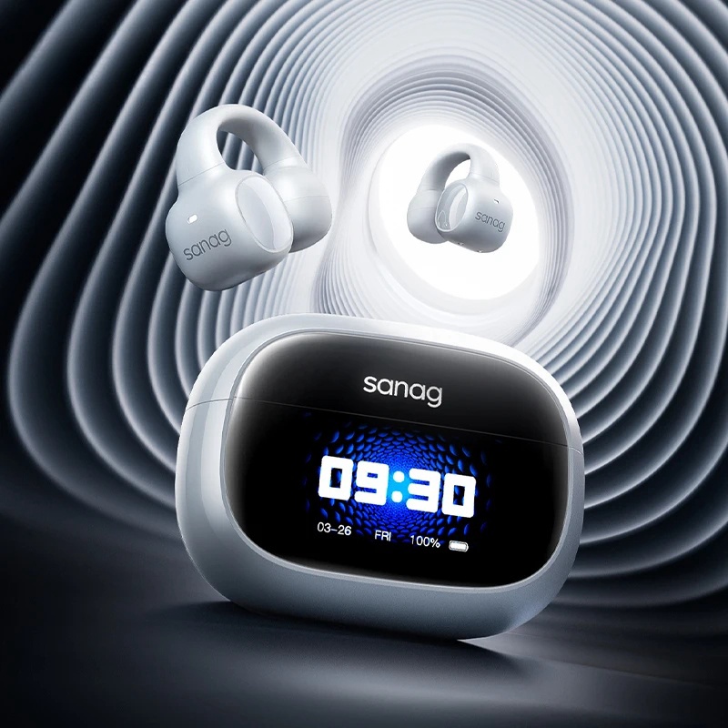 SANAG S3 PRO 무선 골전도 이어폰 스마트 스크린 화이트 - 상품 이미지