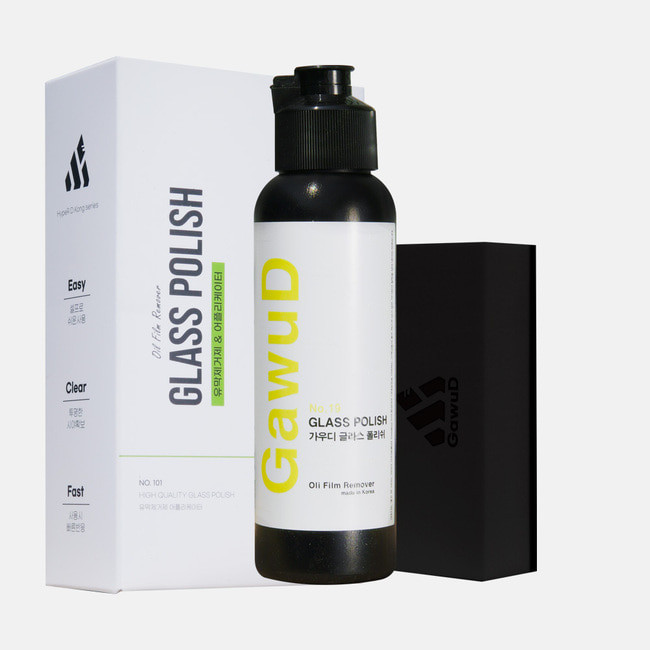 GawuD 가우디 글라스 폴리쉬 유막제거제 100g 유막 어플리케이터 도포 패드 세트