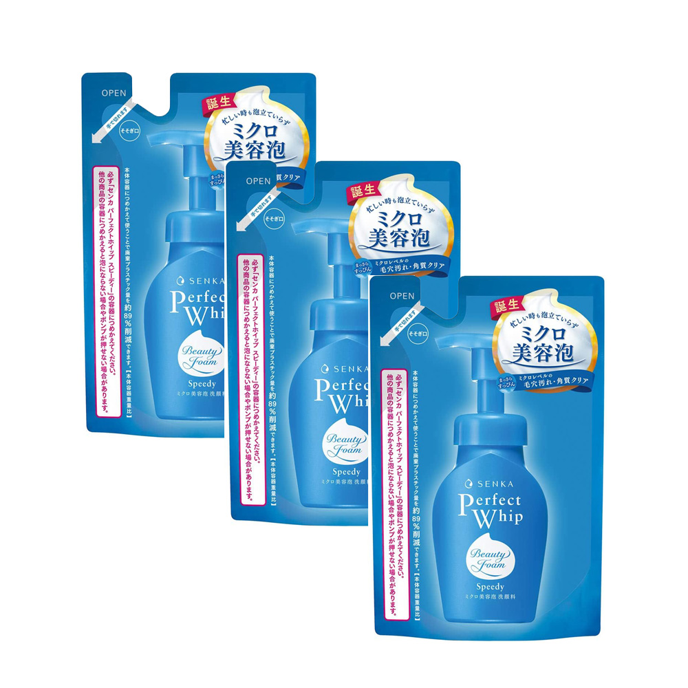 센카 퍼펙트 휩 스피디 거품 클렌징폼 리필 130ml 3개세트