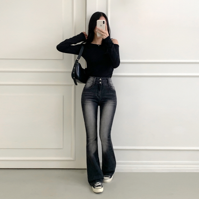 [숏,기본,롱/골반뽕/💗제작특가] 뉴플앤 골반볼륨 캣브러쉬 워싱 투버튼 스판 청바지 하이웨스트 데님 부츠컷 팬츠 상세 이미지 51