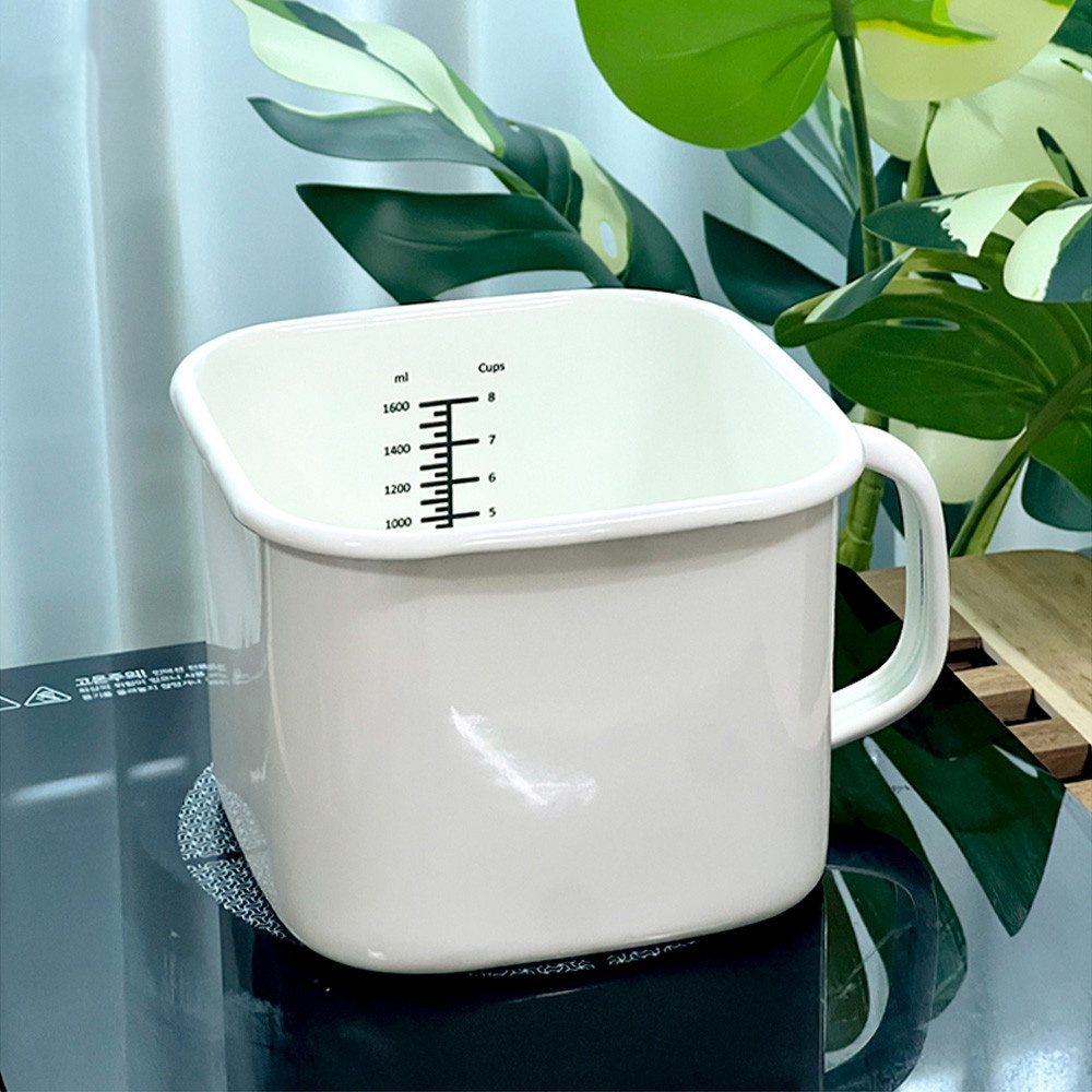 사각 법랑냄비 인덕션 라면냄비 1인용 2.2L 화이트 - 상세 이미지 2