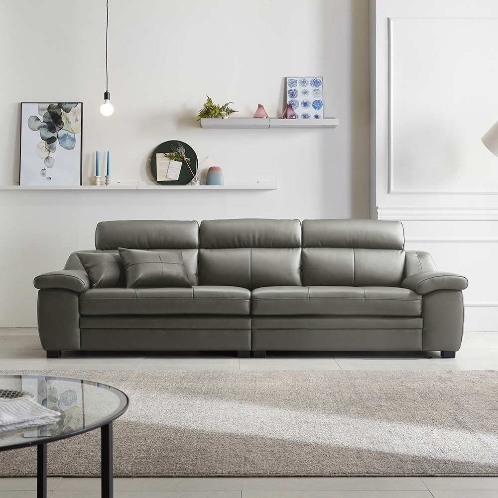 동서가구 노브 천연면피가죽 4인용 소파 DF909039