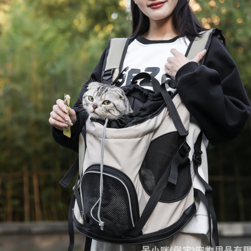 푸르픽 고양이 강아지 3면개방가방 백팩 프론트백 슬링백 이동가방 메쉬형 산책 - 상품 이미지