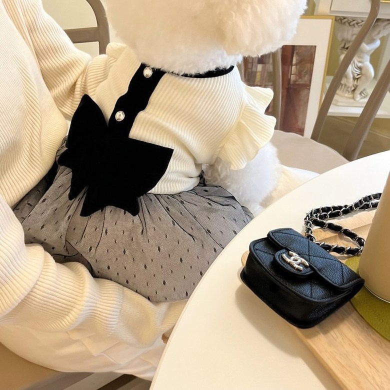 푸르픽 강아지 왕리본 원피스 치마 고양이 여름옷 사계절겸용 - 상세 이미지 2
